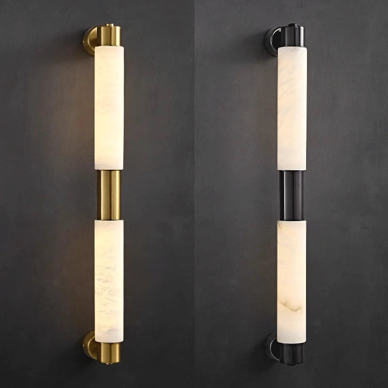 Black, Golden, marble wall lamp, Multiple Lengths