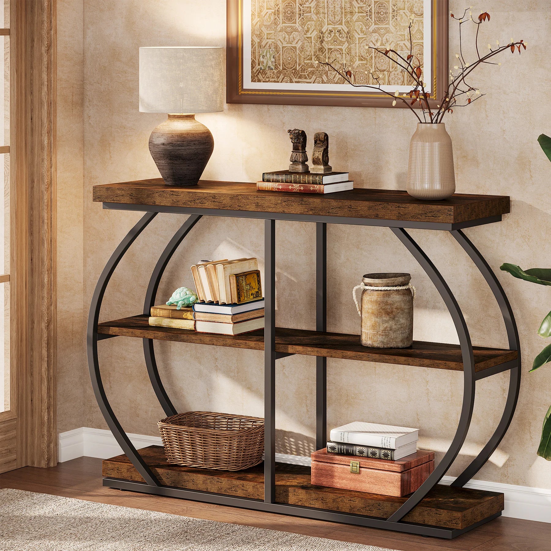 41.3" Console Table, 3-Tier Entryway Table