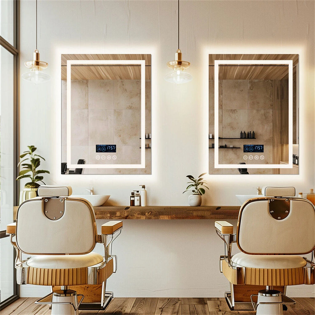 Rectangle Wall Mount Lighted Mirror, Anti-Fog