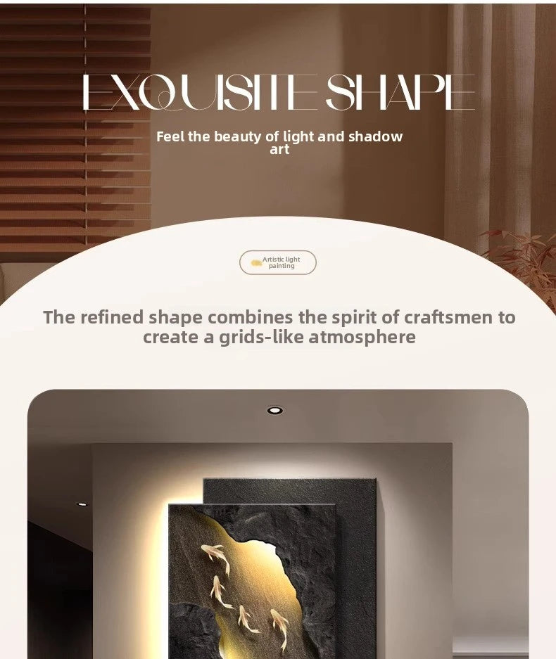 Led, Koi Fish Hanging Art Wall Lamps