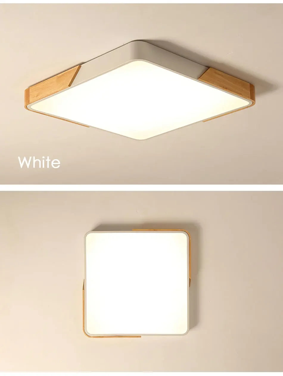 LED Ceiling Light, Wood Plus Multicolors