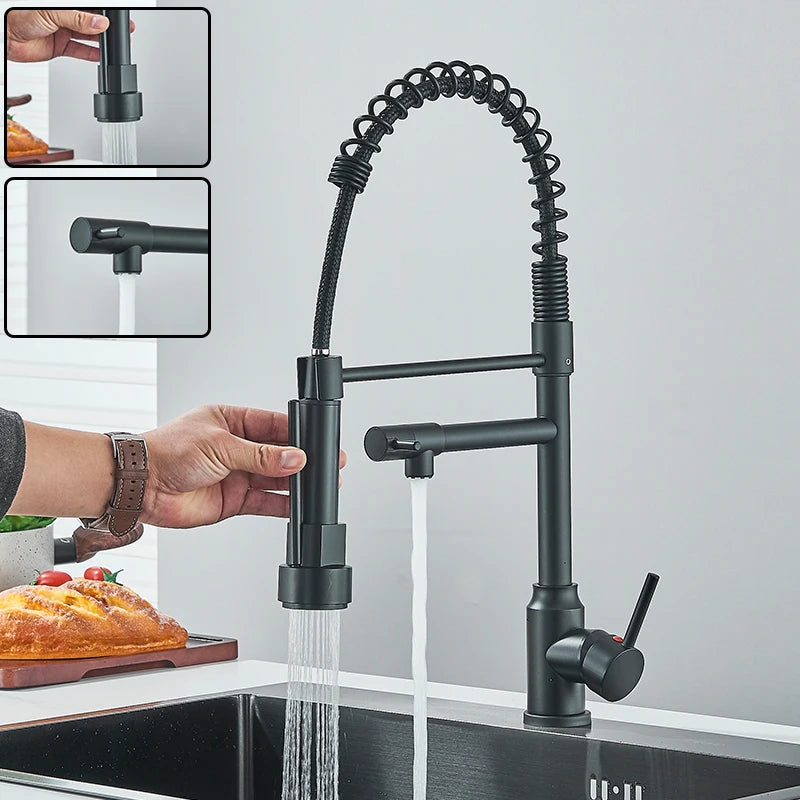 Sink Faucet Pull Down, Dual Spout