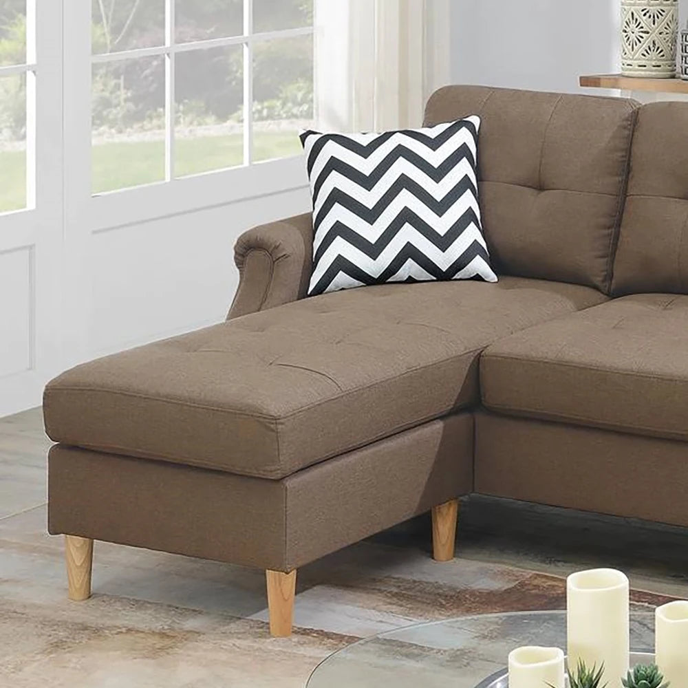 Living Room Corner Sectional Light Coffee