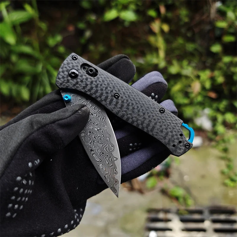 Damascus Steel, Carbon Fiber Handle, Hunting Knife