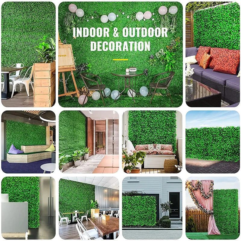 12pcs 24pcs Artificial Plants Grass Wall Panel Boxwood Hedge Greenery Privacy Fence Panel Grass for Indoor Home Garden Wedding