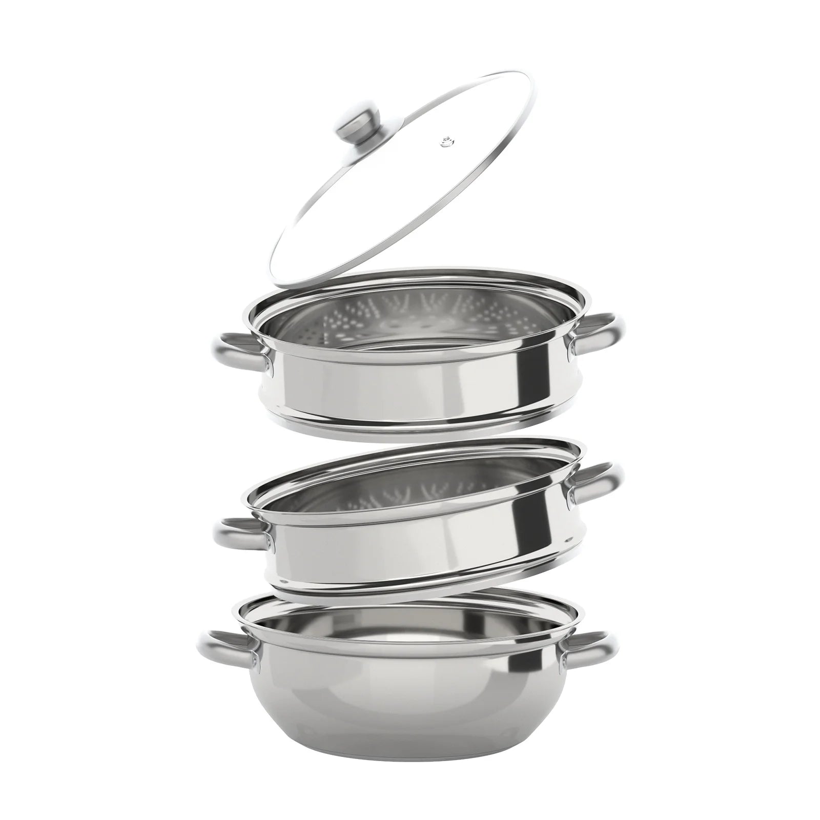 28CM 3-Tier Large Stainless Steel Steam Cooker