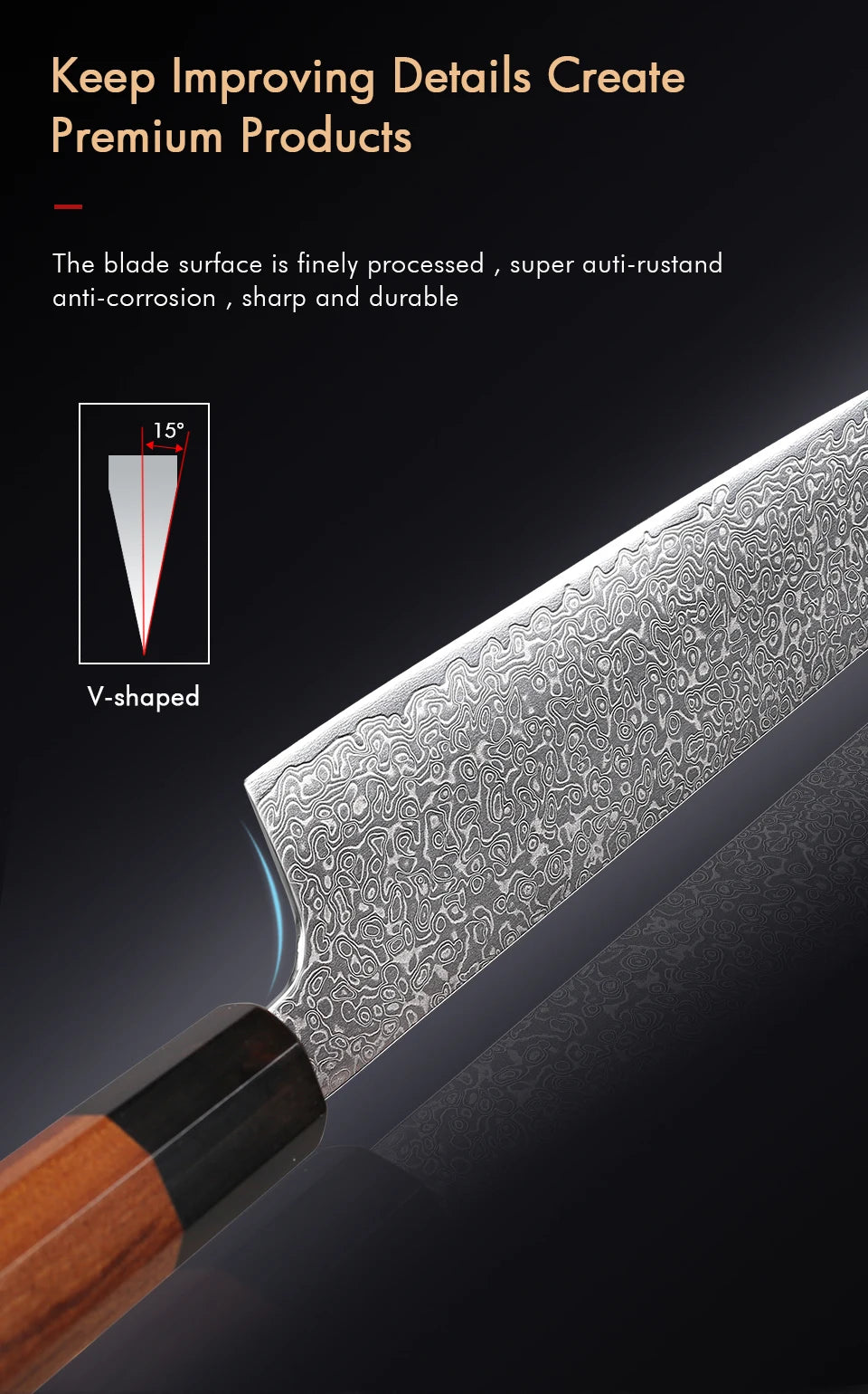 8.2-inch Japanese Kiritsuke Knife Damascus Steel