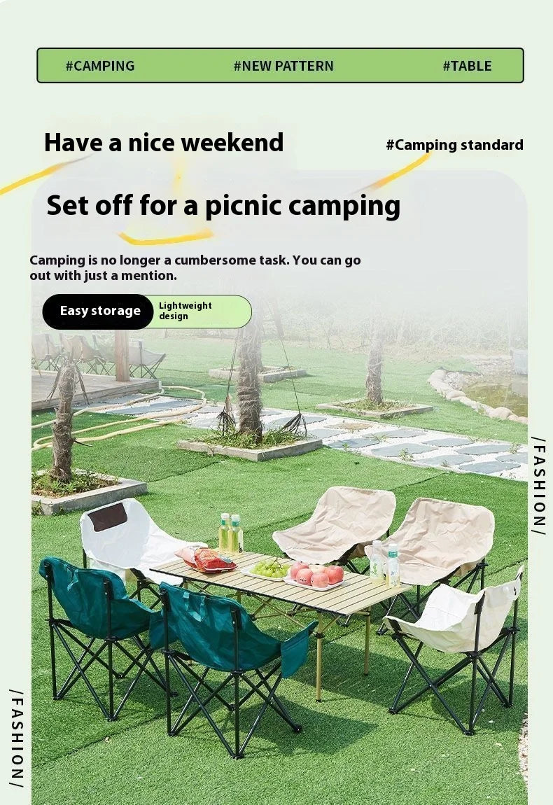 Aluminum Camping Table, Adjustable Height Fast Setup