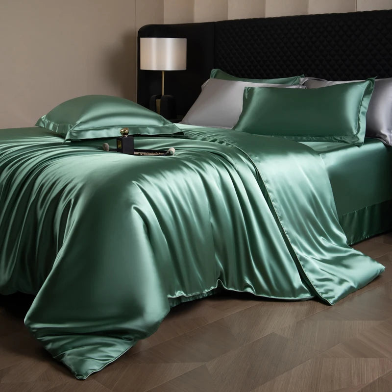 Silk Bedding Set, Duvet Cover, Fitted/Flat, Pillowcases