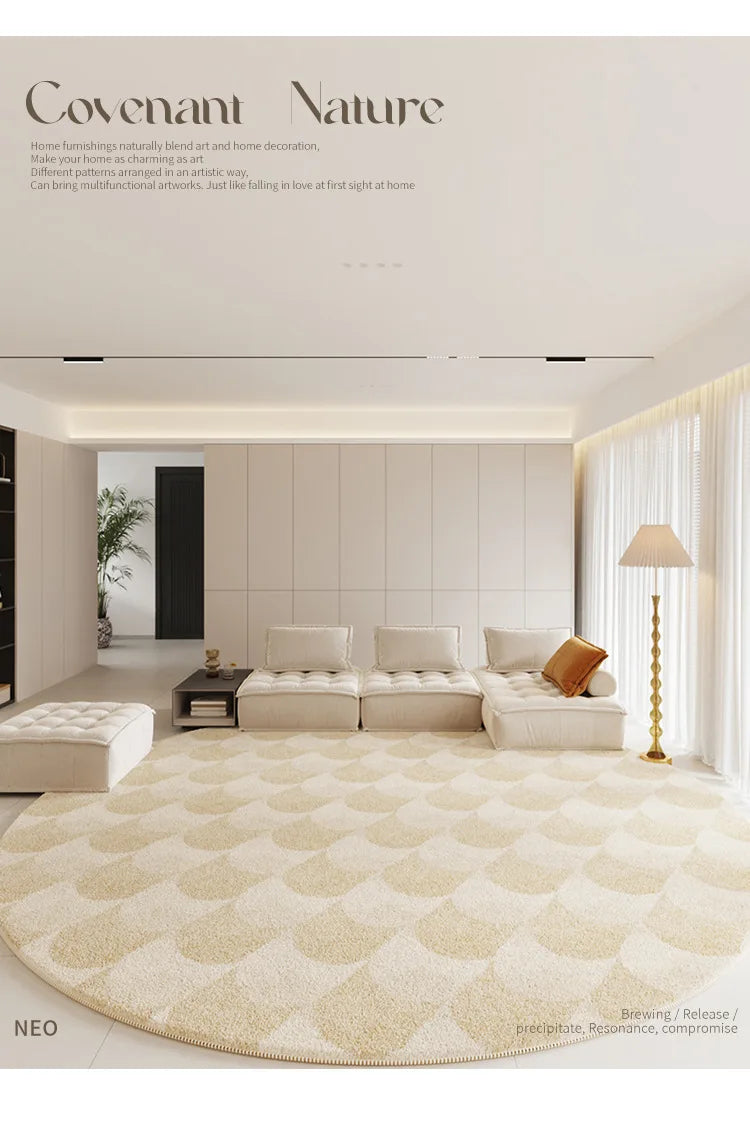 Fluffy Soft Lounge Rugs, Round Floor Mat, Anti-slip