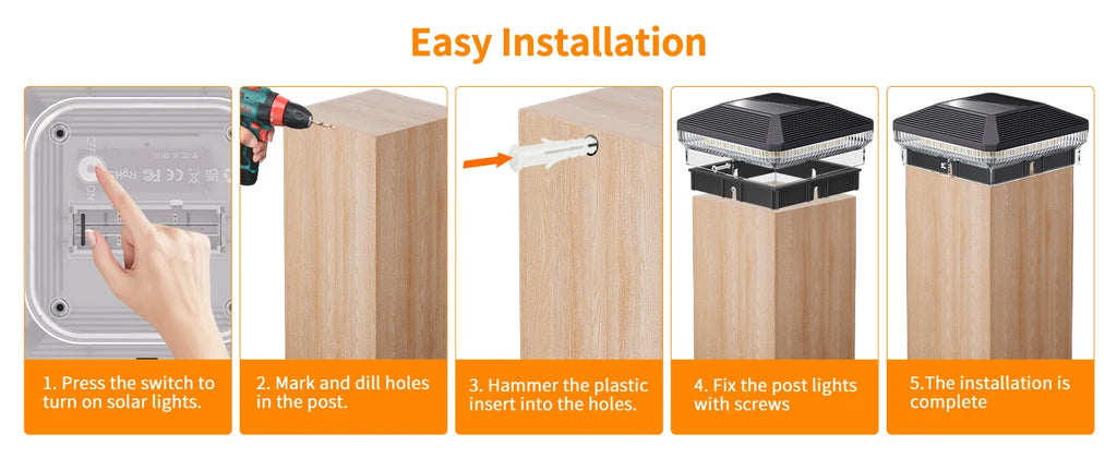 12 Pack 4x4 Solar Post Lights 30 Lumens