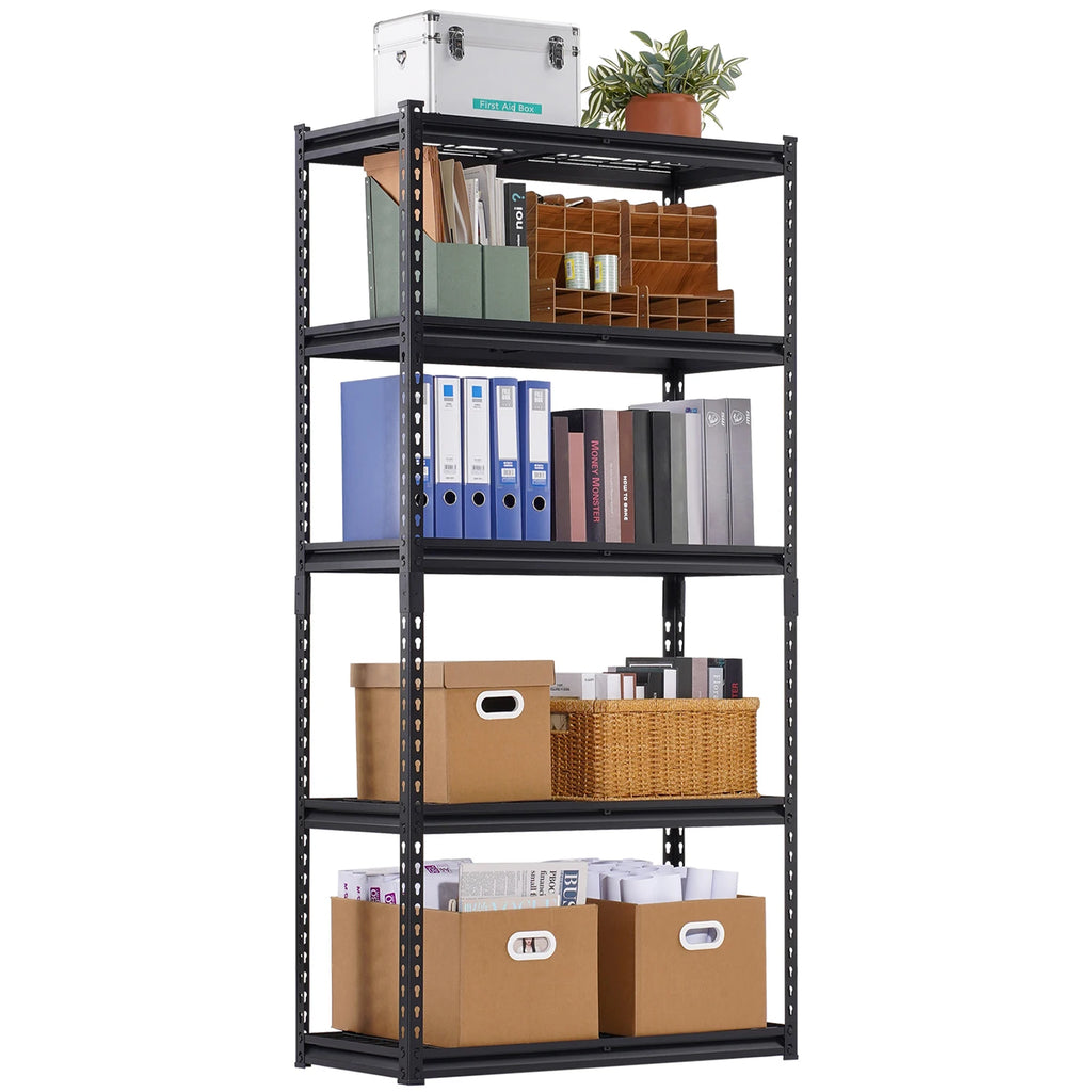 5 Tier Metal Storage Shelves Height Adjustable Shelving