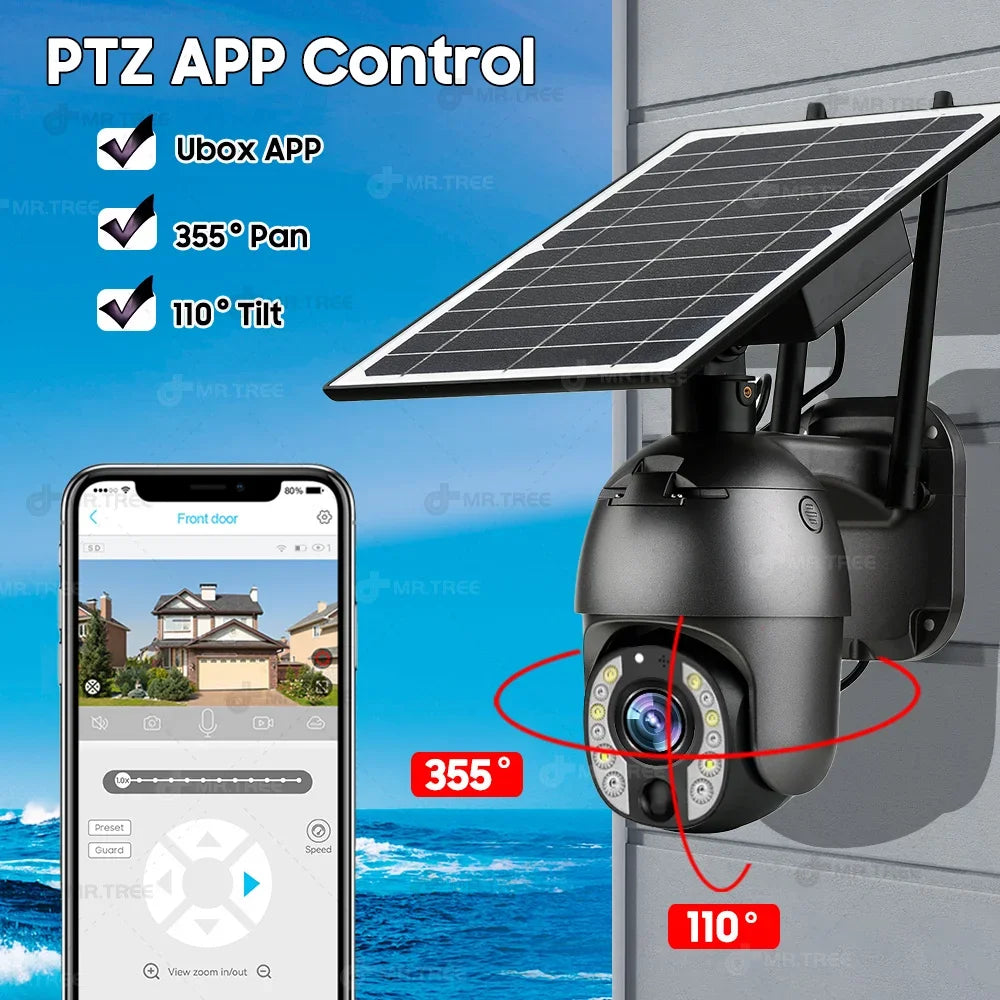 Solar Outdoor Surveillance Camera, 50X Zoom, Humanoid Tracking