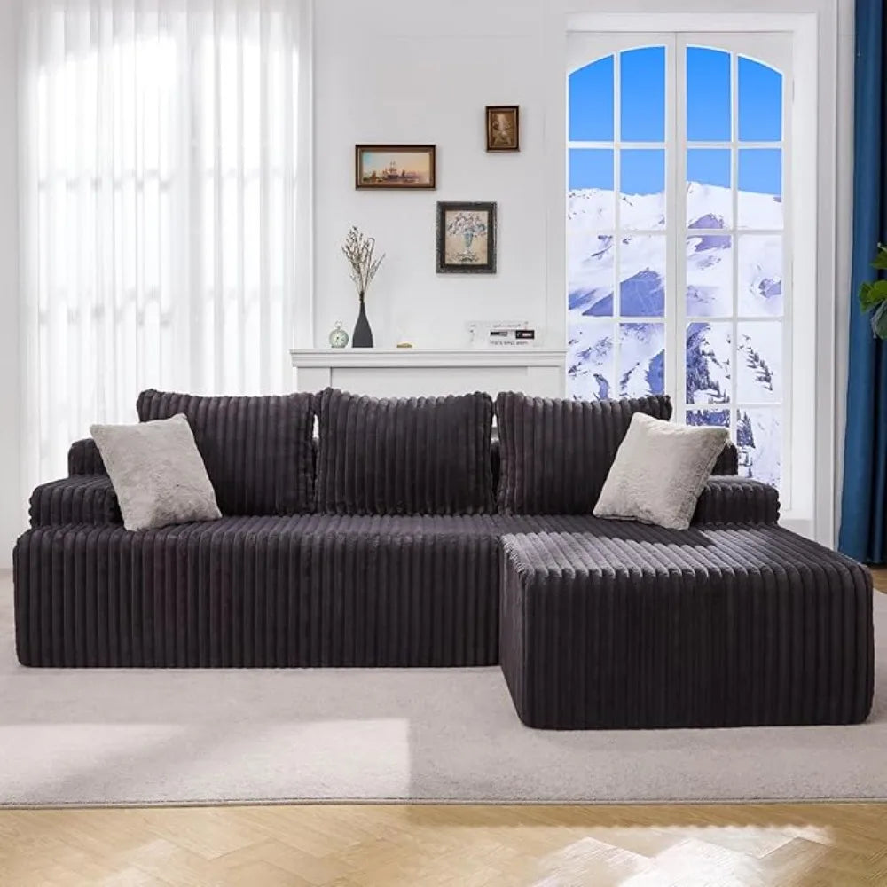 L-Shaped 3-Seat Sectional Sofa, Storage Modules