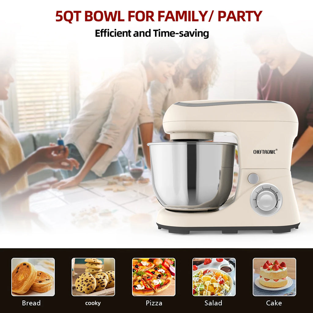 5Qt Stand Mixer, 6+P Speed, Food, Butter Beater