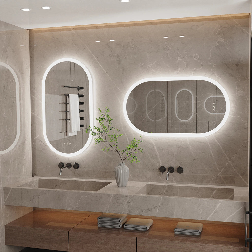 Backlit, Lighted Bathroom, Bedroom Mirror, Touch Sensor Dimming