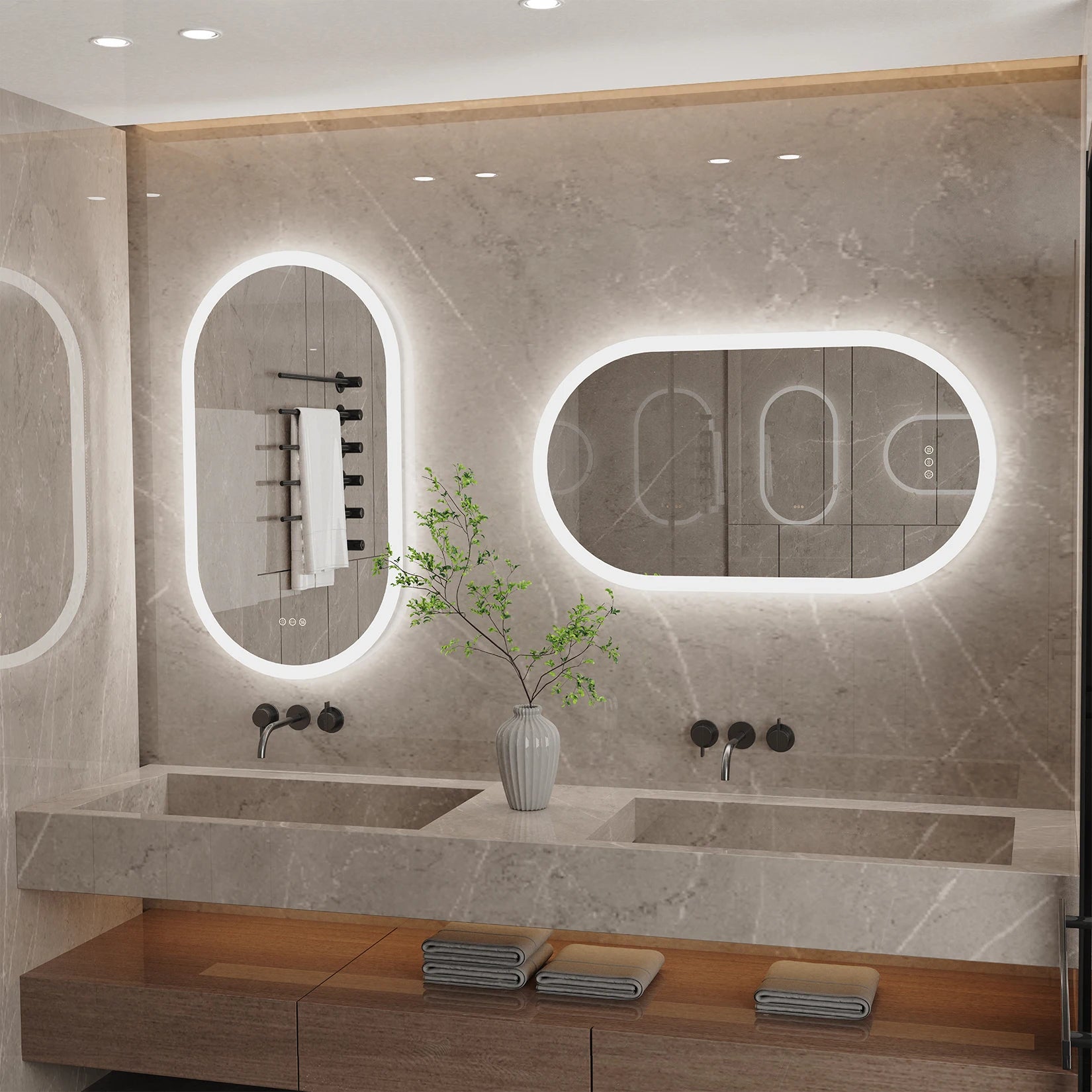 Backlit, Lighted Bathroom, Bedroom Mirror, Touch Sensor Dimming
