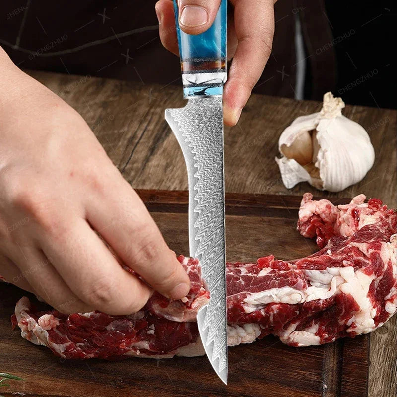 1-10pcs Japanese Damascus Kitchen Knives Set