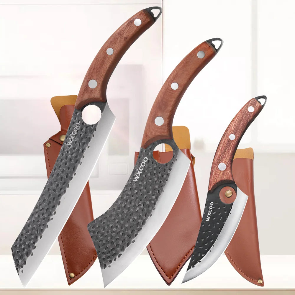 Handmade Forged Kitchen Knives 1-5 Pcs Set