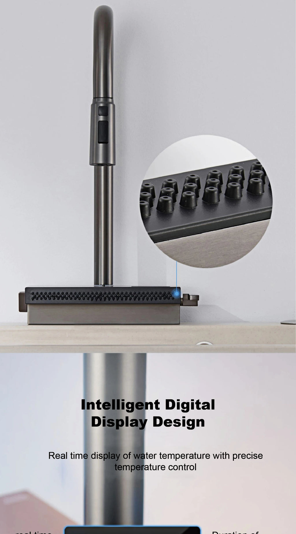 LED Digital Display Kitchen Faucet, 3 Modes Spray