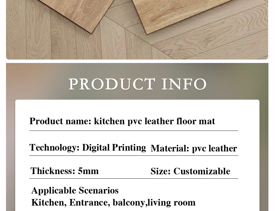 Waterproof Floor Mat, Imitation Wood, Long Size