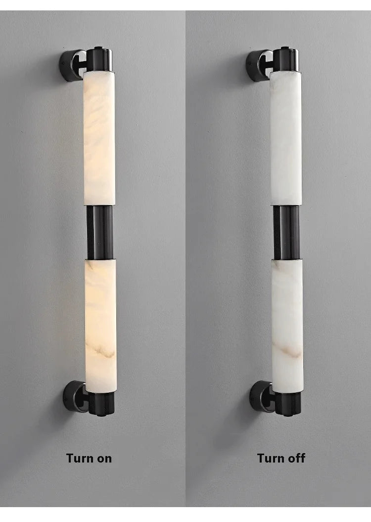 Black, Golden, marble wall lamp, Multiple Lengths