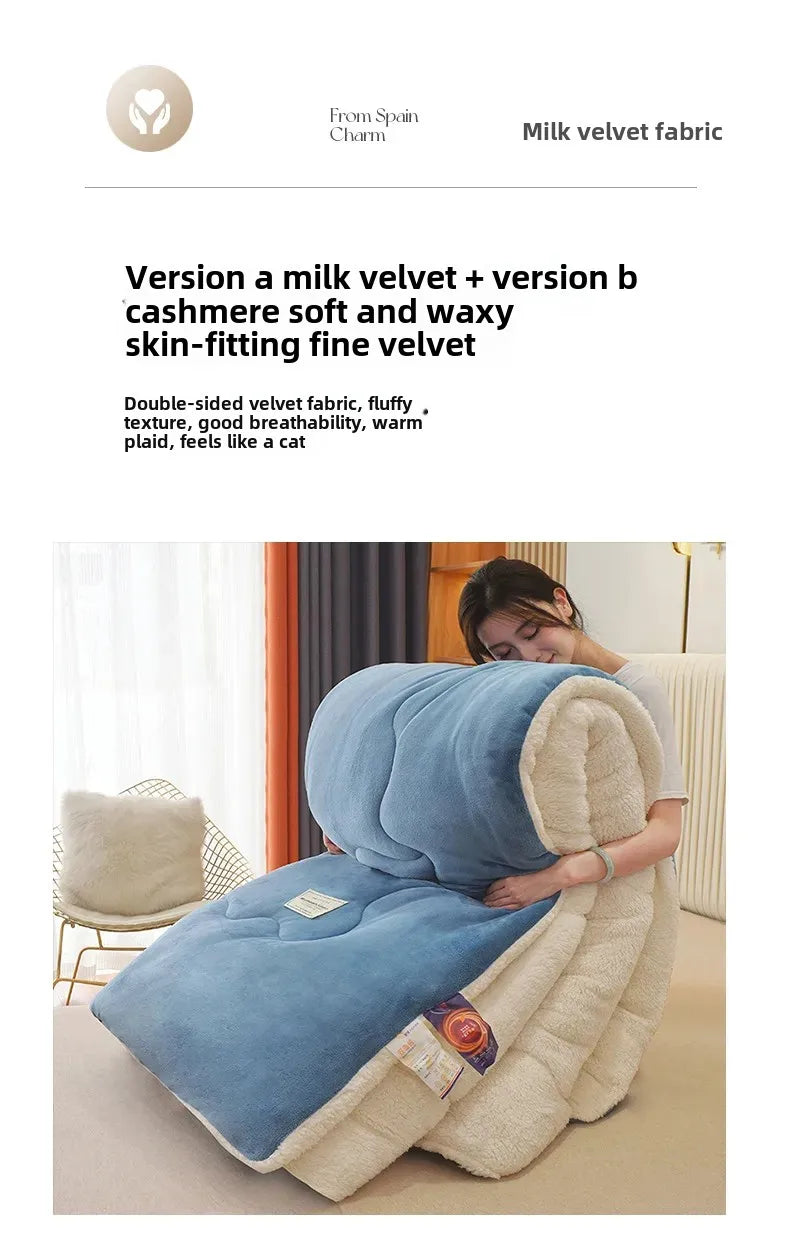 double-sided lamb wool quilt, Various Colors, Sizes