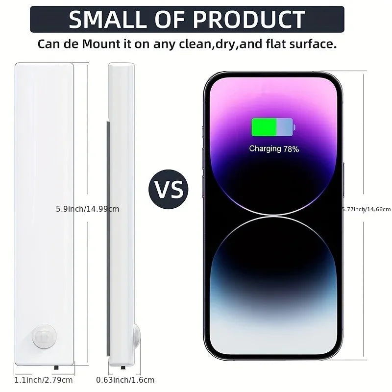 6 Pack Motion Sensor Light Indoor USB-C Rechargeable