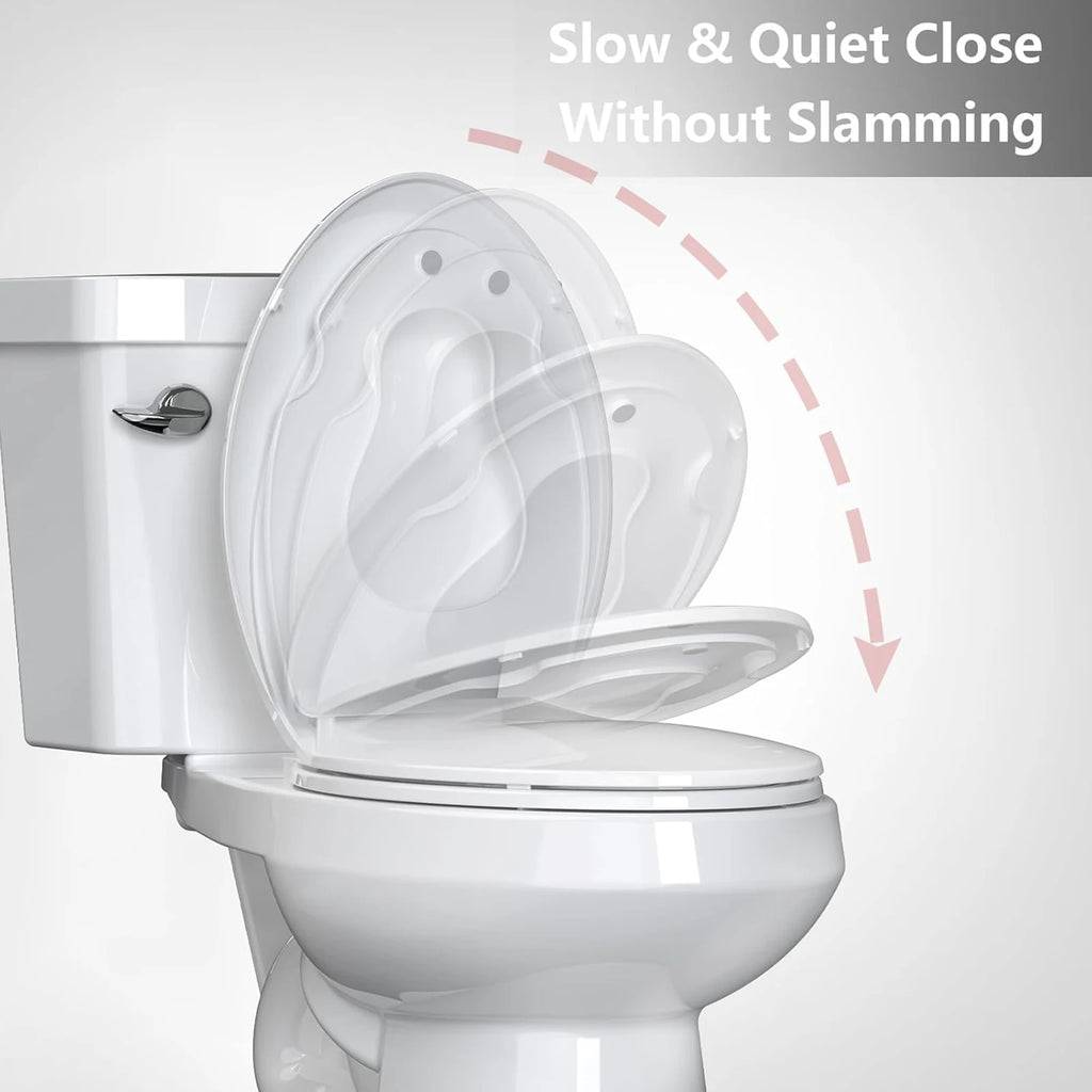 Elongated Toilet Seat, Quick Release-Attach, Soft Close