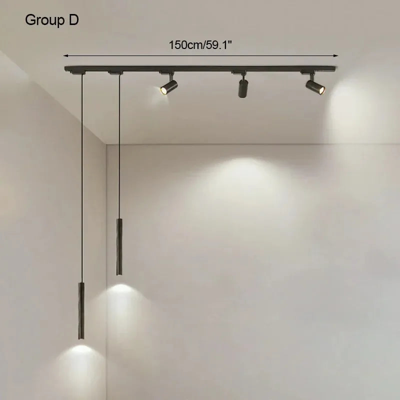 Surface mounted track lights, spotlights, LED, Hanging