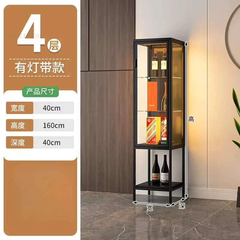 Glass Door Display Cabinet, Minimalist Light