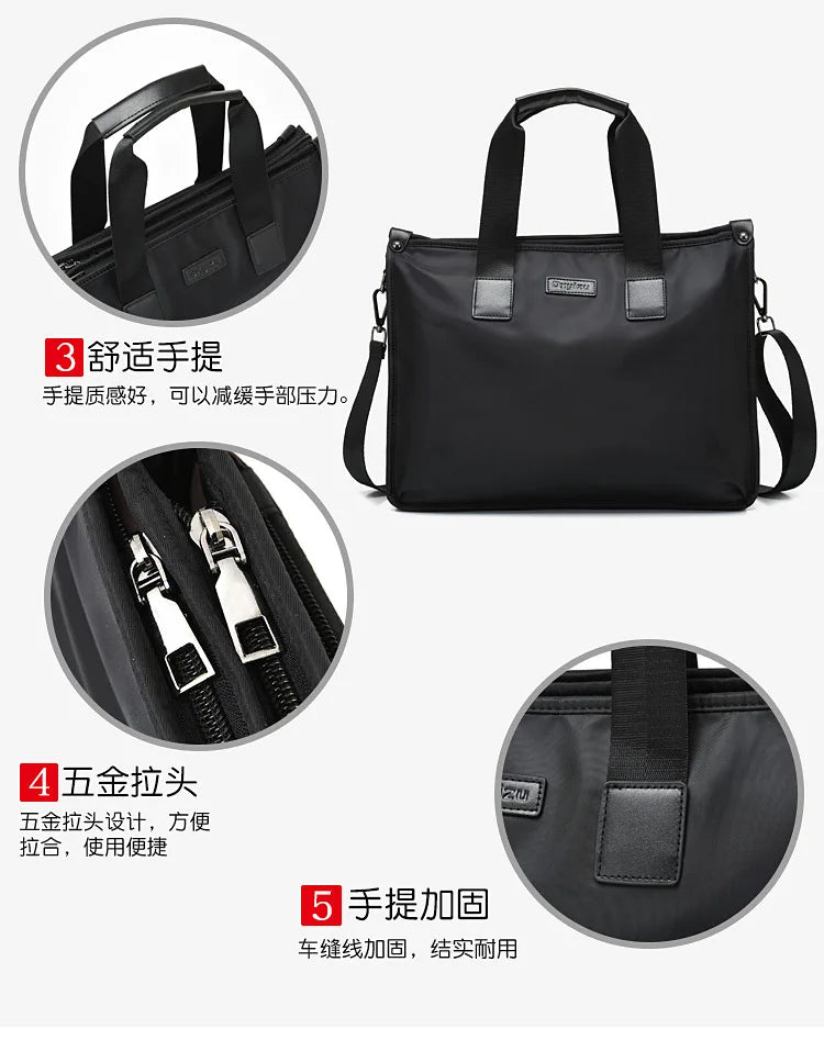 Business Briefcase Polyester Laptop Crossbody Bag