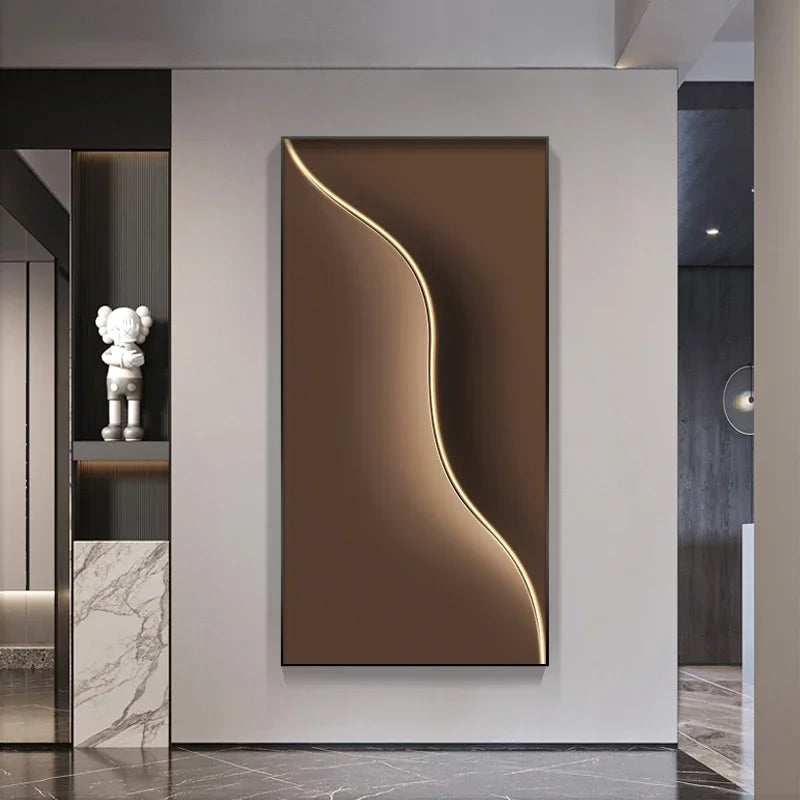 Abstract Line, Led Light, Hanging Mural Wall Lamp