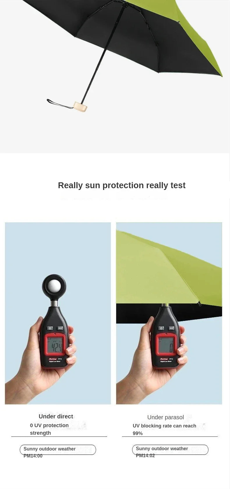 Mini Sun, Rain Pocket Umbrella, Vinyl, Folding