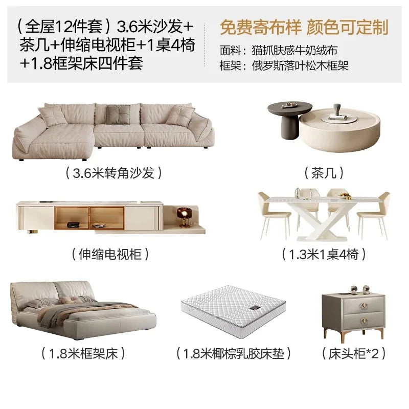 Velvet Corner Sofa for Cozy Living Room