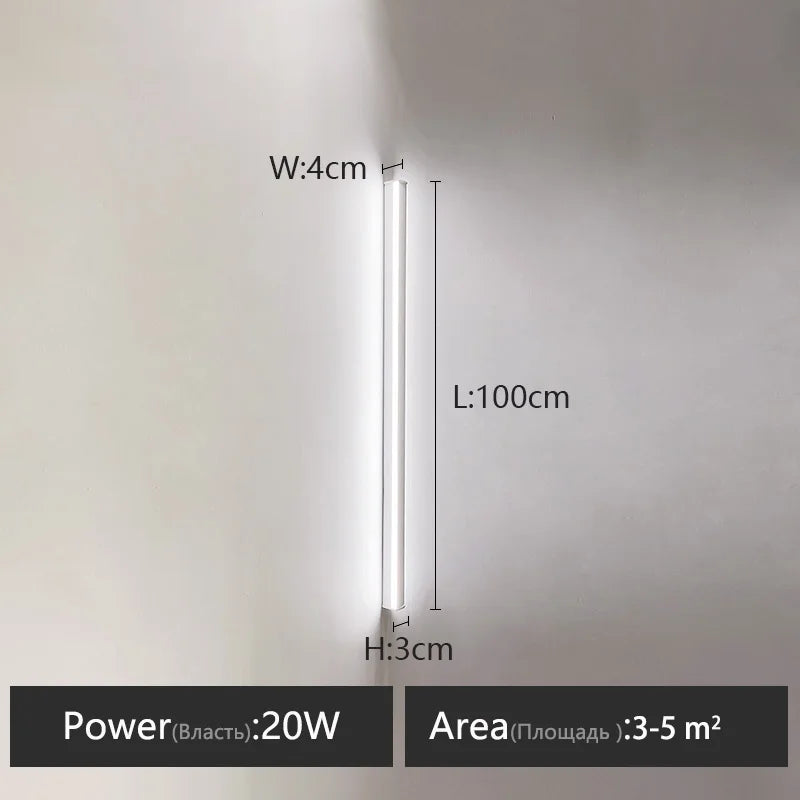 Wall lamp long strip black background