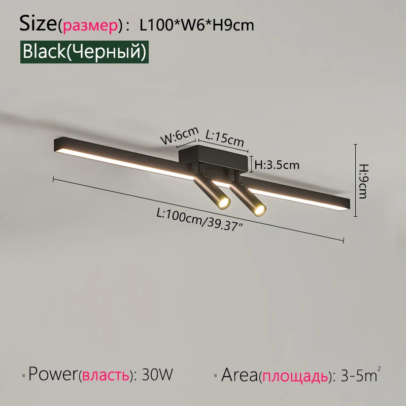 Ceiling Lamp Track Lighting, Black, White