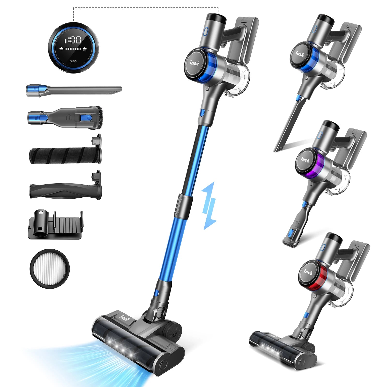 400W Stick Cordless Vacuum Cleaner for Hardwood Floor