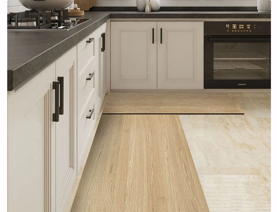 Waterproof Floor Mat Brown Imitation Wood Grain