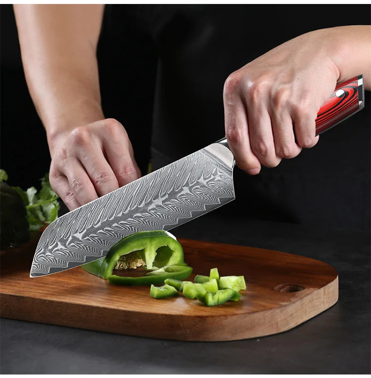 7 Inch Santoku Knife 67-layers Damascus Kitchen Knife