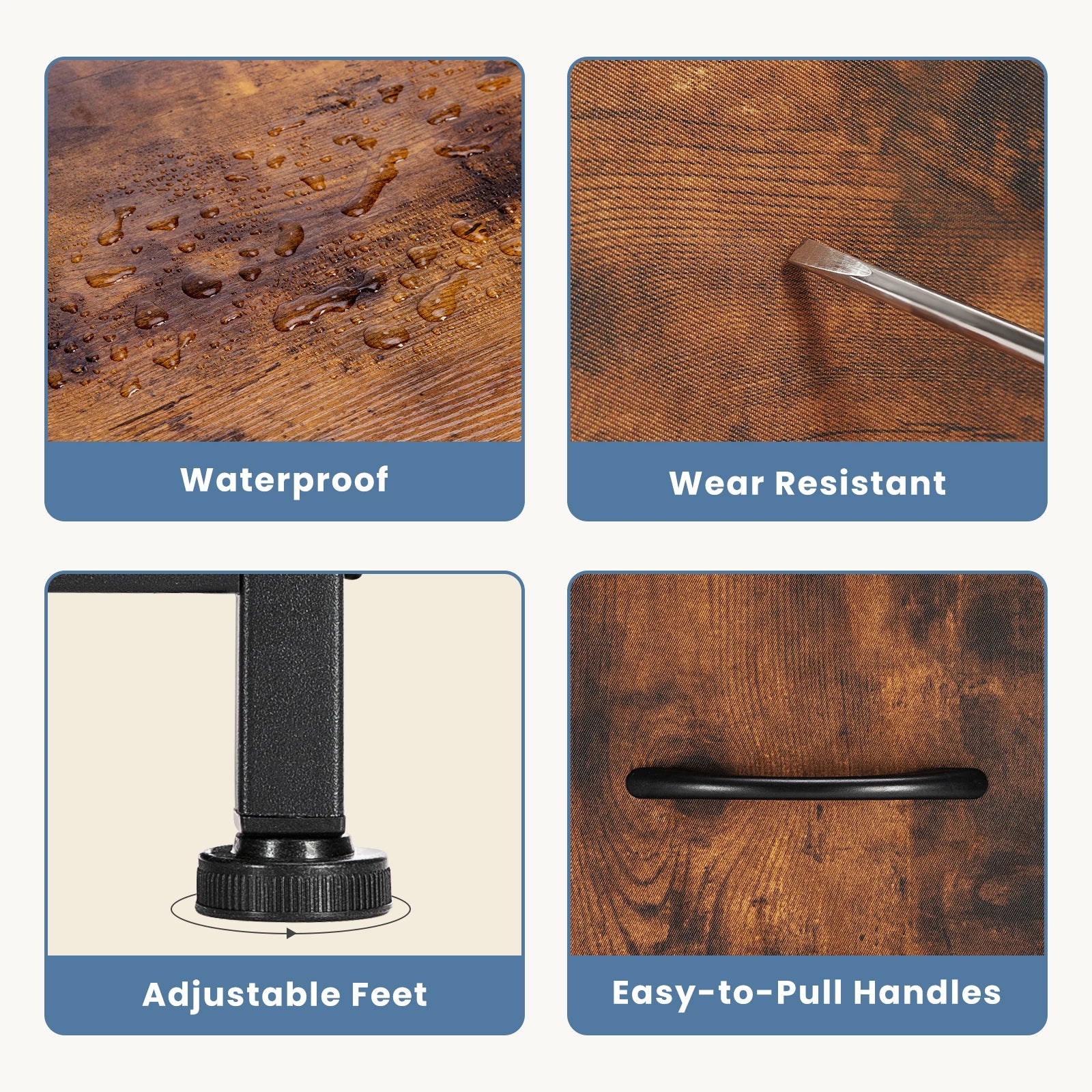 Display Cabinet, 5 Fabric Drawers Steel Frame