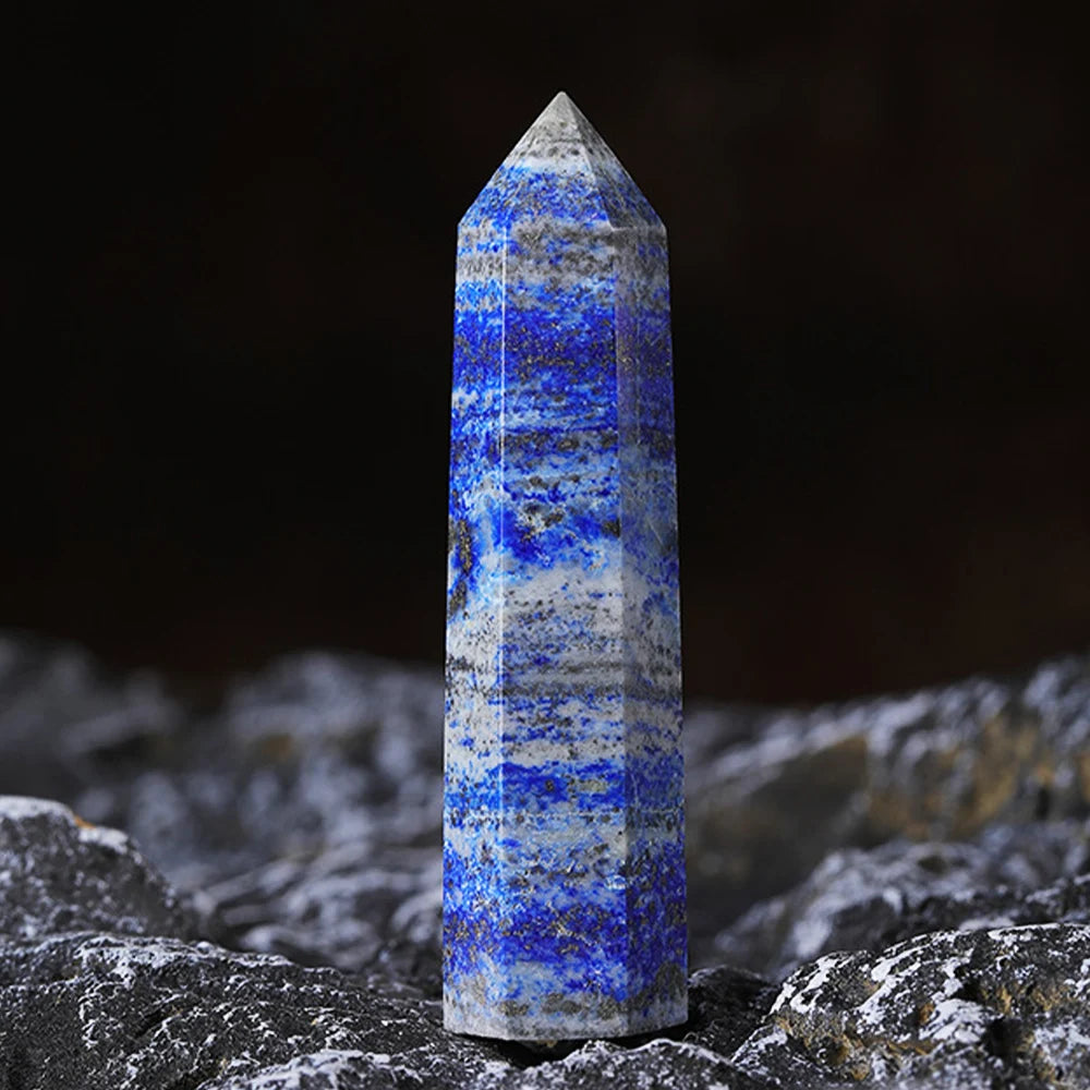 Genuine Lapis Lazuli, Point Tower, 15cm Tall