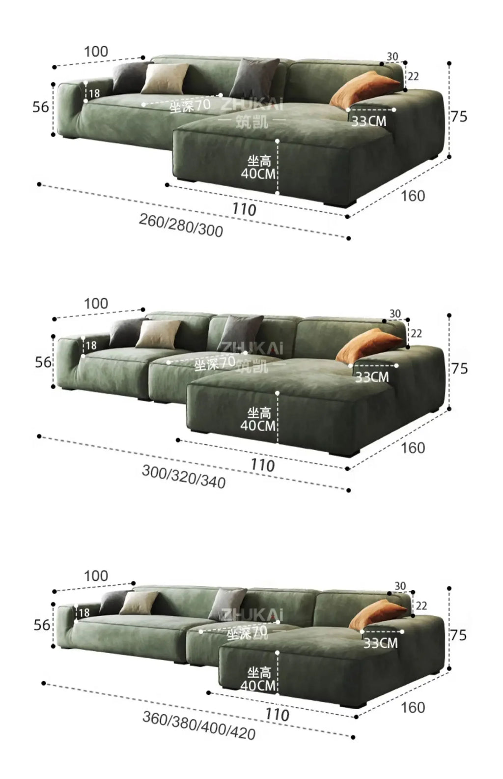 Fabric Corner Modular Living Room Sofas