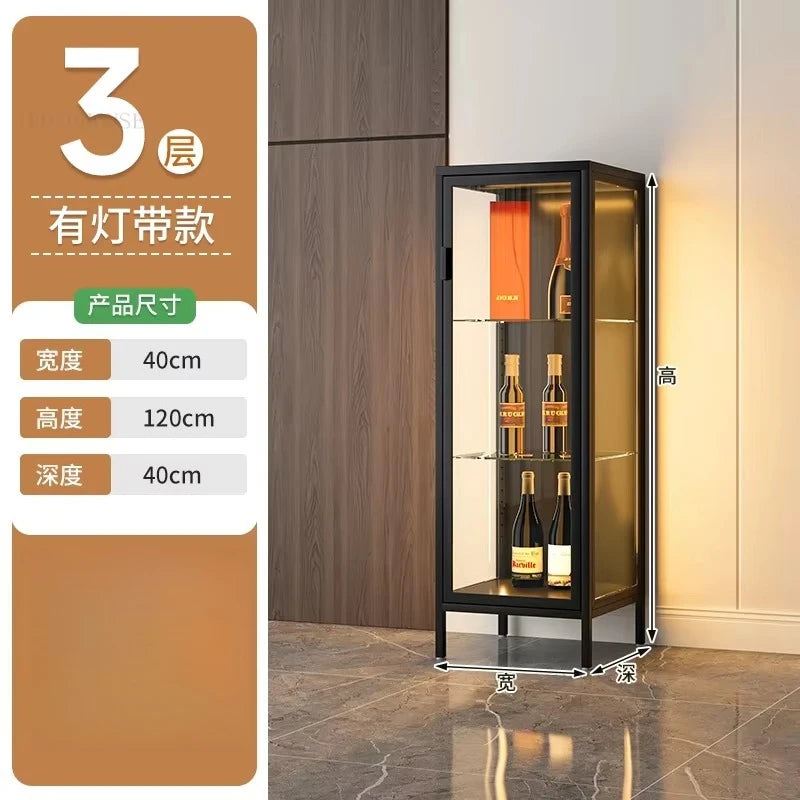 Glass Door Display Cabinet, Minimalist Light