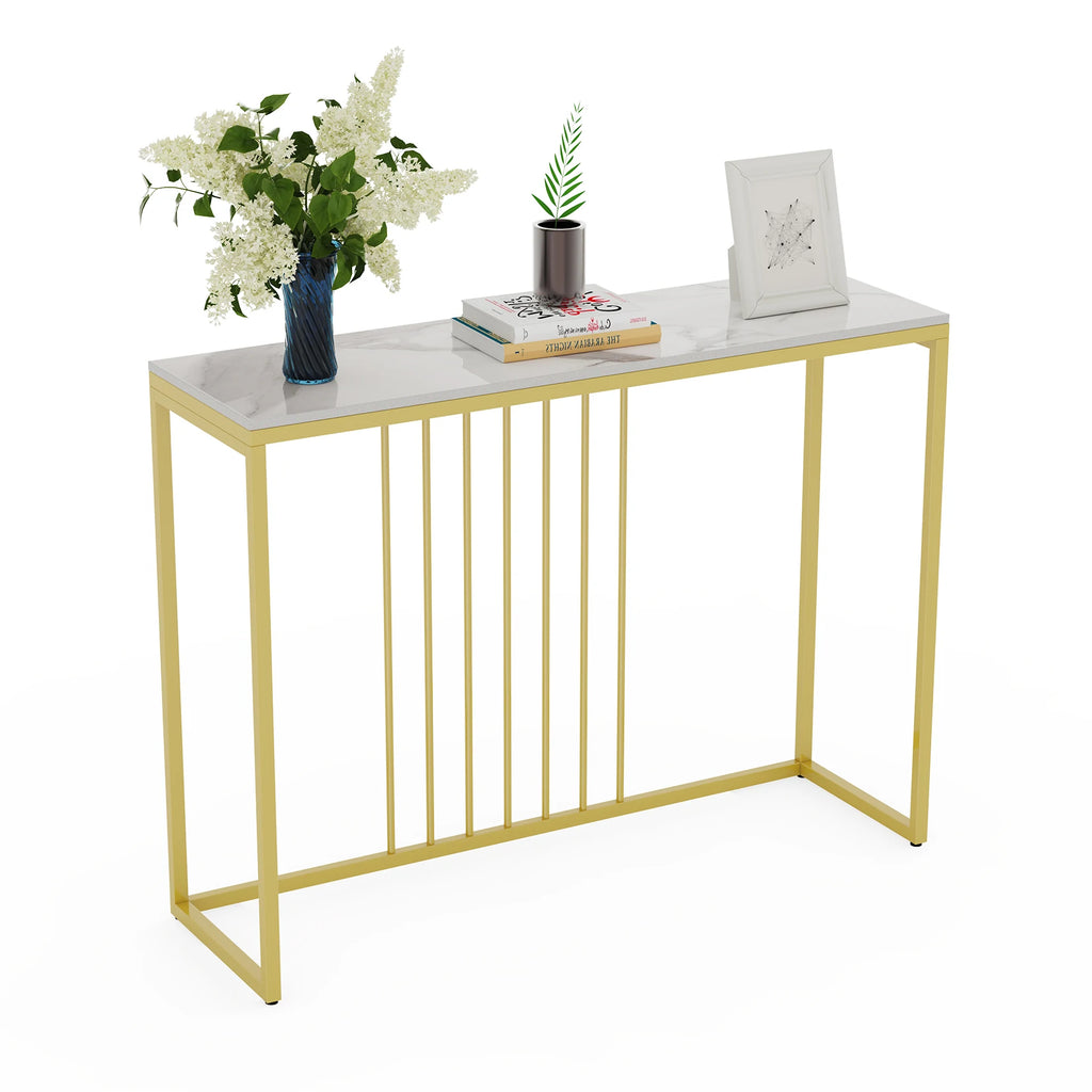 Marble Table Gold Metal Frame Storage Display