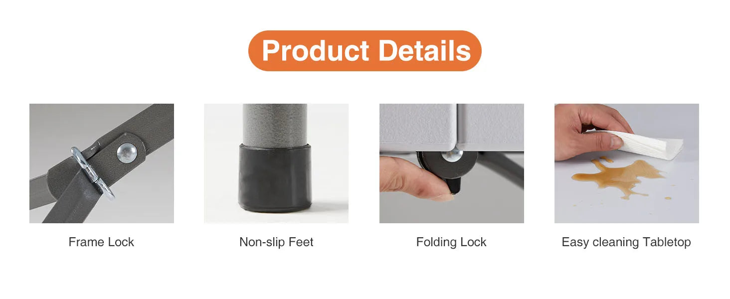 Folding Outdoor, Indoor Foldable Table, Carrying Handle