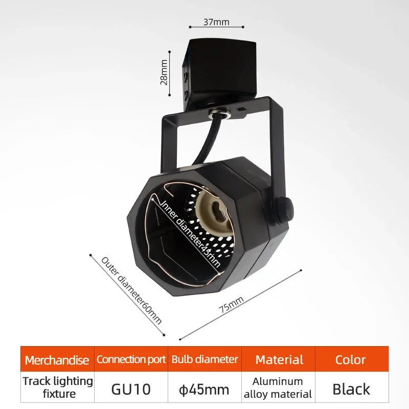 Led, Incandescent Track Light 5-10W, White, Black