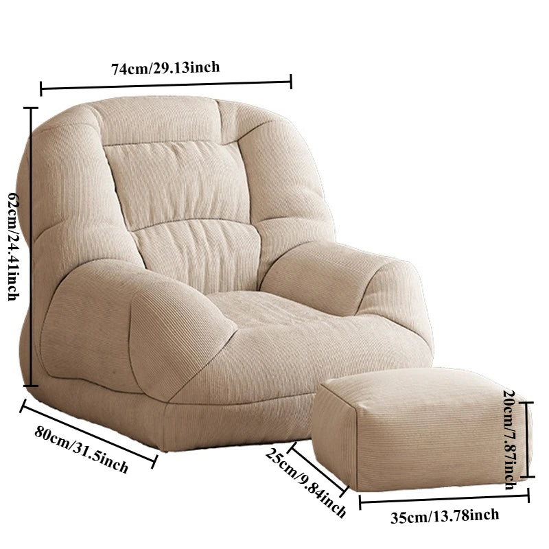 Bean Bag 1-person Sofa, Ottoman