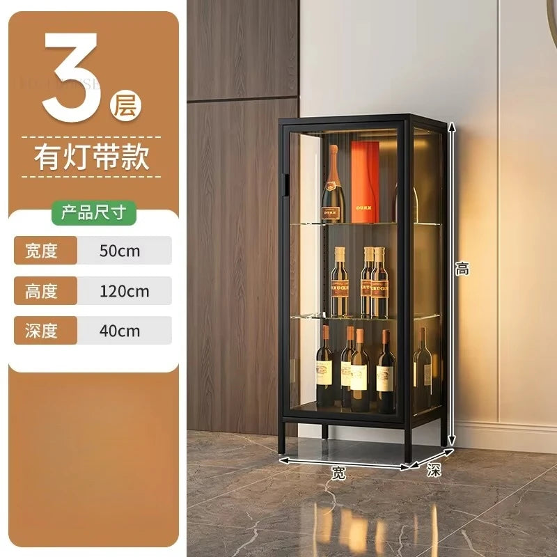 Glass Door Display Cabinet, Minimalist Light