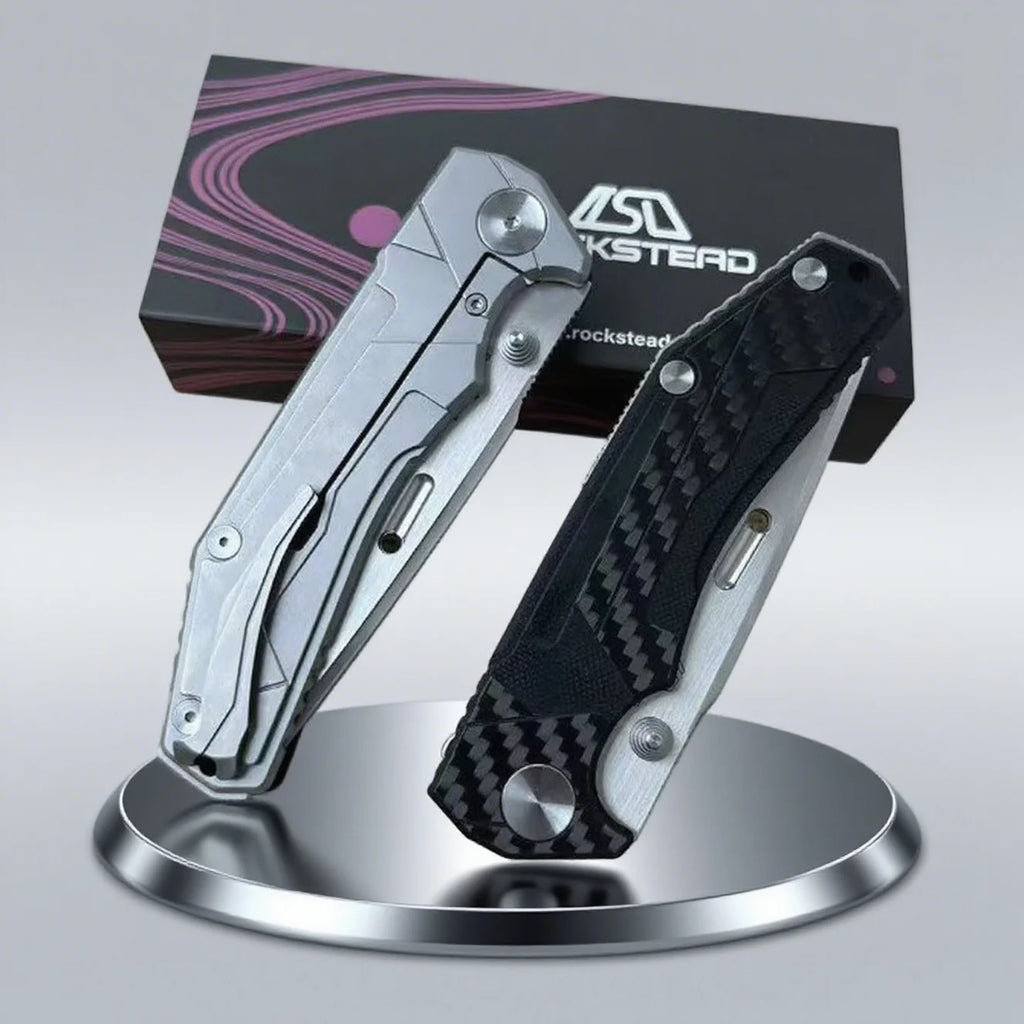 Carbon fiber hybrid handle, portable folding knife